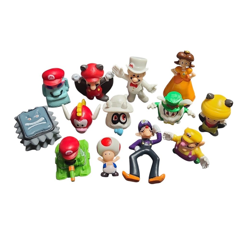Super Mario Odyssey Mini Figure Lot 12pc Wedding Mario Tank Waluigi Daisy Wario